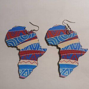 Afrocentric Earrings / African Ethnic Earrings / Wooden Earrings #3